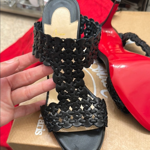 Christian Louboutin Black and Red Heels - Picture 3 of 9